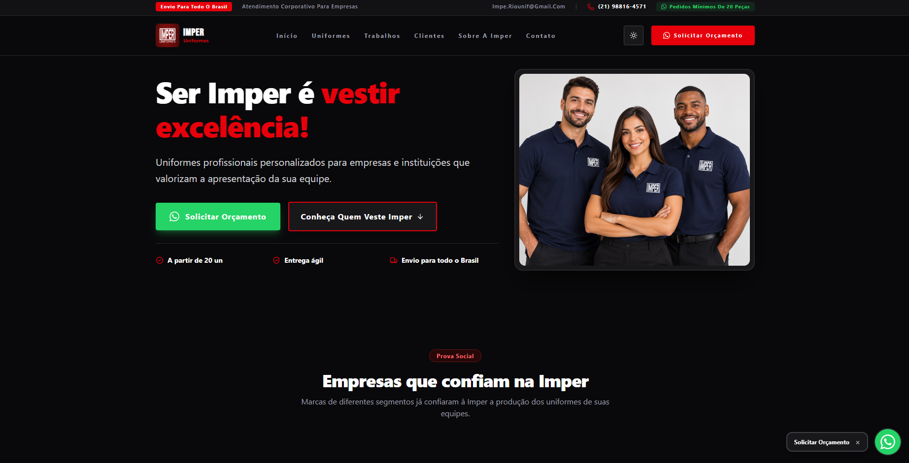 Screenshot do Imper Uniformes