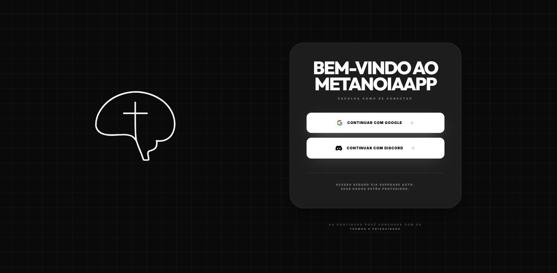 Screenshot do MetanoiaApp